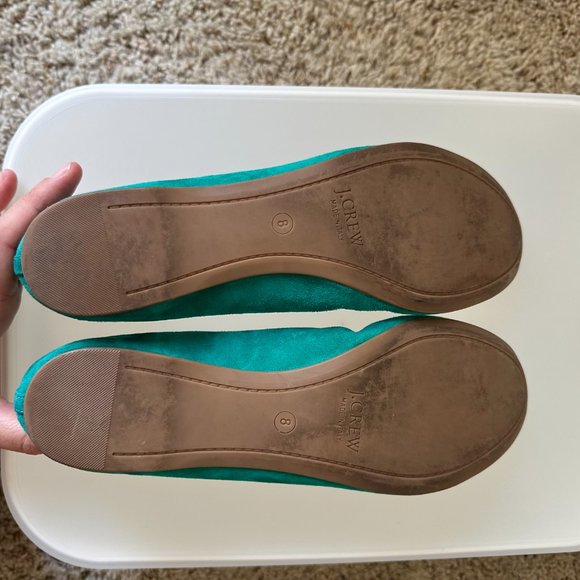 J. Crew Suede Ballet Flats in Green Size 8 - Picture 8 of 12